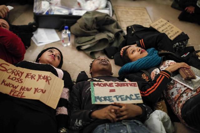 A die-in at Grand Central Station